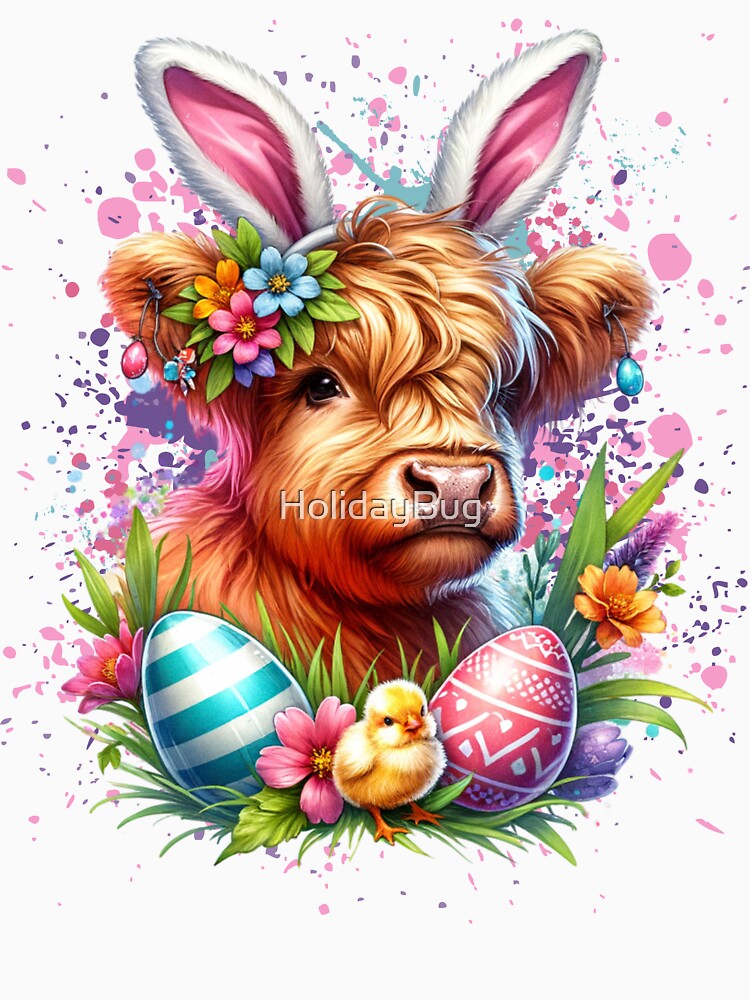 Easter Highland Cow by HolidayBug
