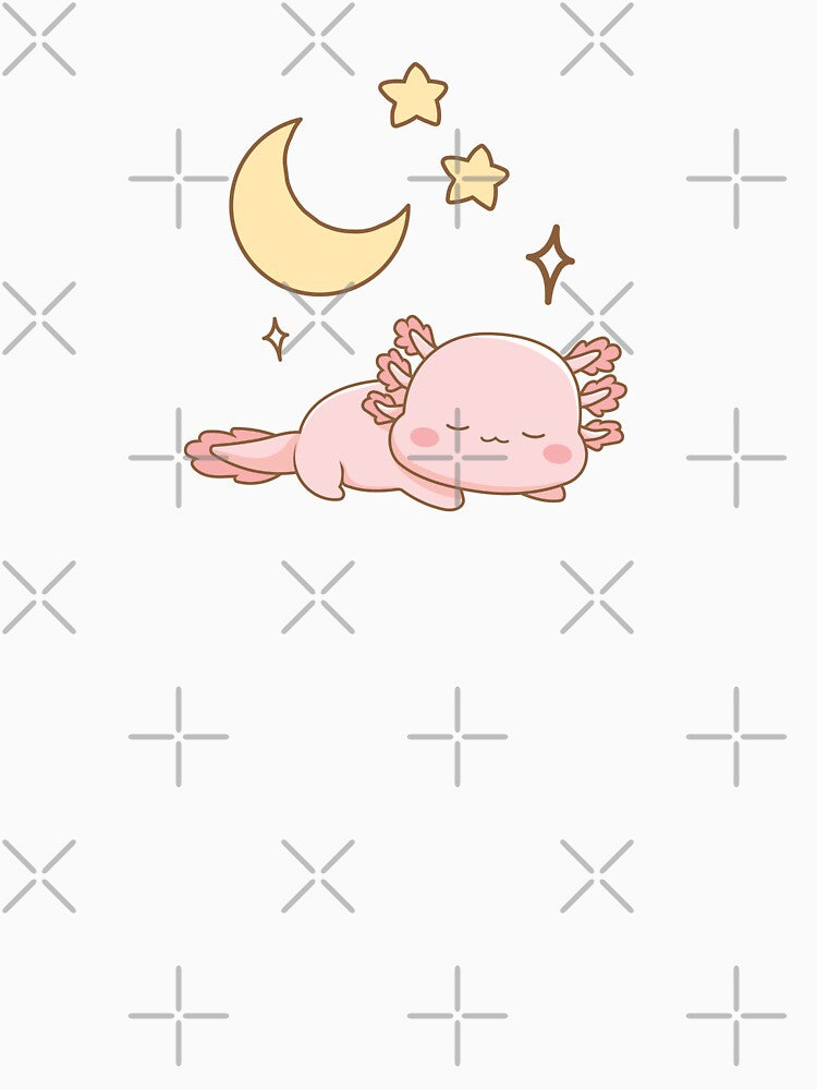Cute Pink Sleeping Axolotl by AngelikaC04
