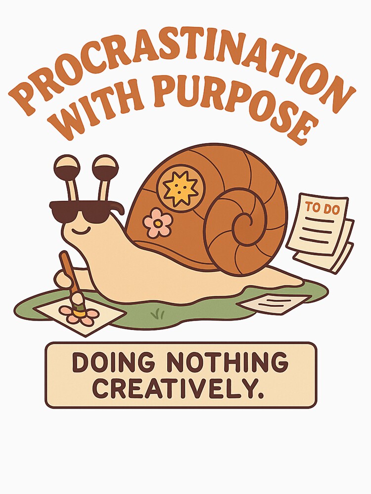 Procrastination With Purpose – Funny Lazy Snailcore Art Design by Designeerguy