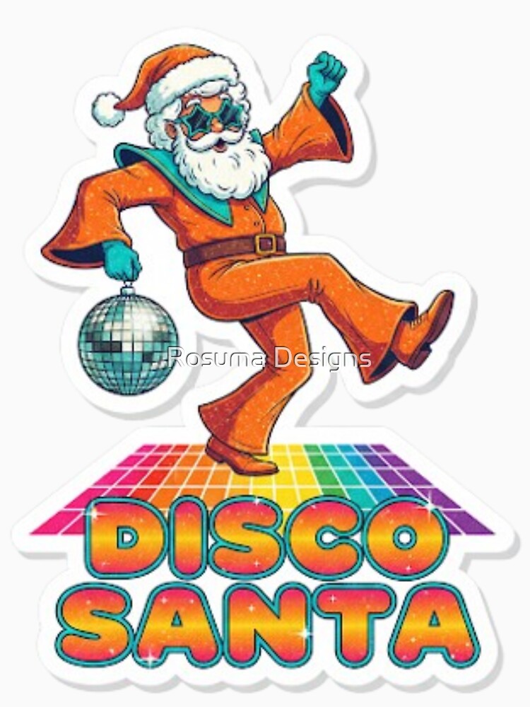 Disco Santa Groovy Christmas | 70s Retro Party Vibe by Rosuma Designs