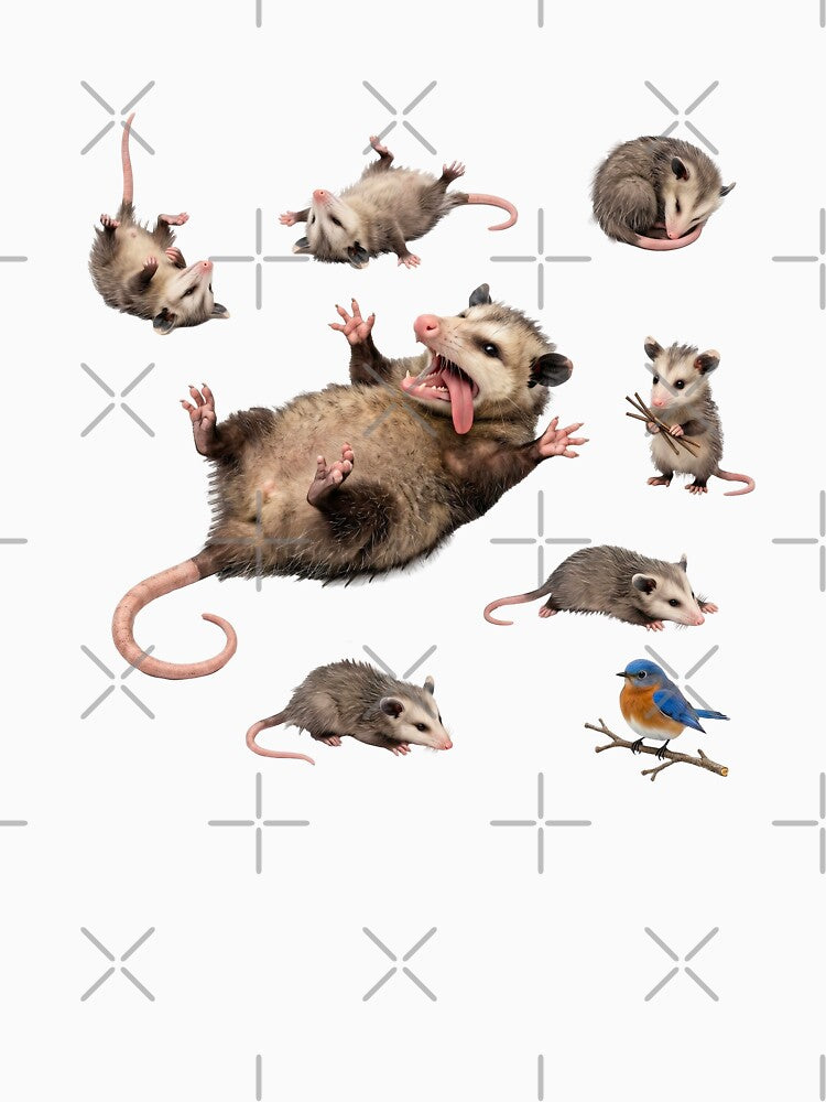 Funny Possums Playing Dead Trash Cat Animal Meme by TeeARTHY