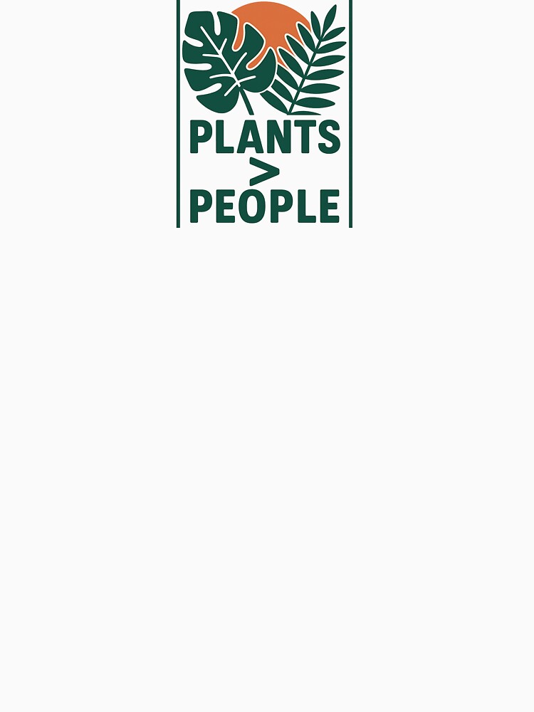 PLANTS > PEOPLE — Mid-Century Botanical Poster | Monstera & Fern Badge for Stickers & Shirts by NEVERTHELESS.TM