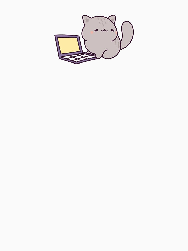 Cute Cat with Laptop – Work From Home Kitty by modyrn