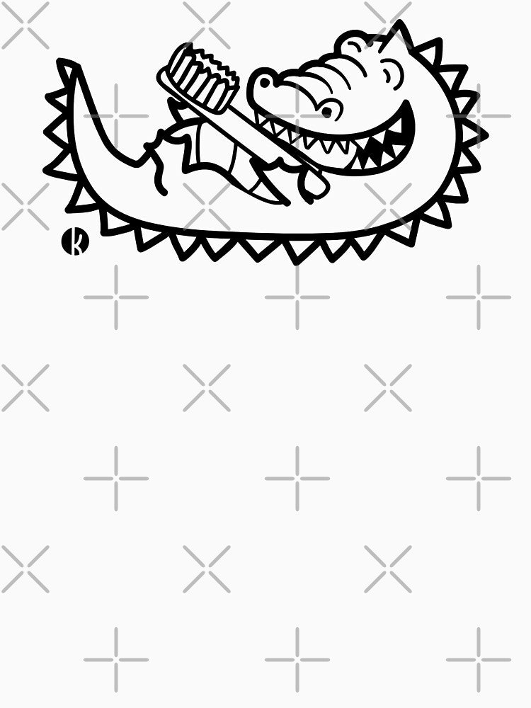 Happy Crocodile Smiling with Toothbrush by norwoodcarney
