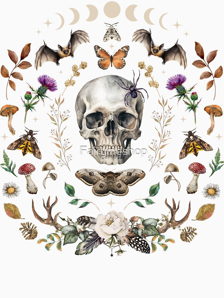 Whimsigoth SCULL Bat & Moth by Fairymeshop