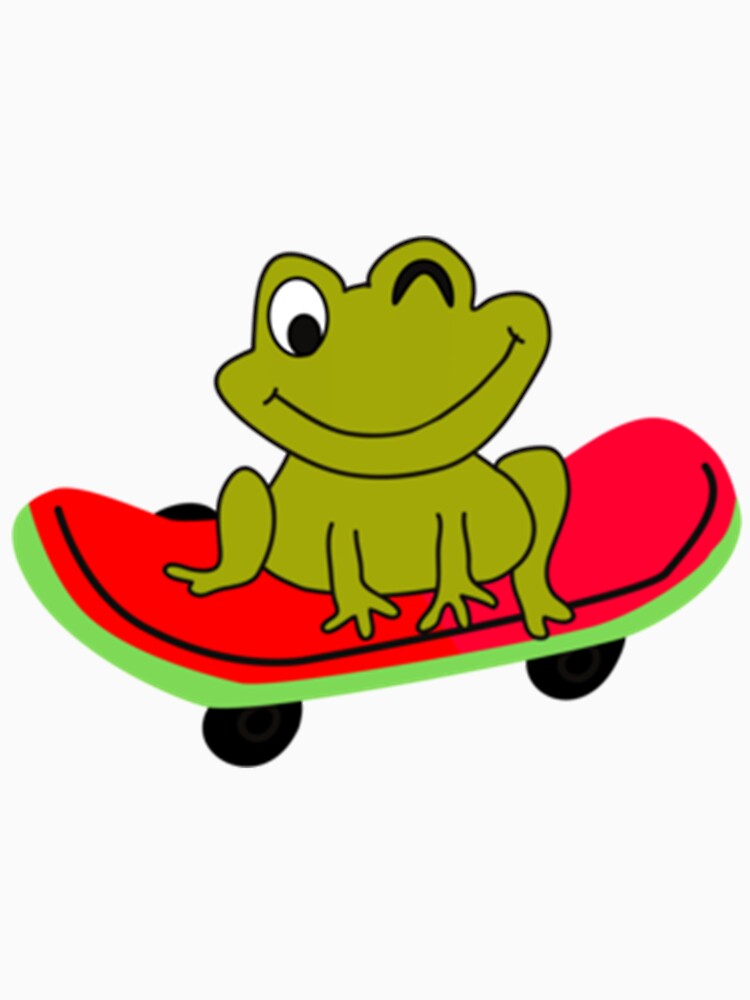 Frog On Skateboard    Baseball ¾ Sleeve by YanaKnitShop