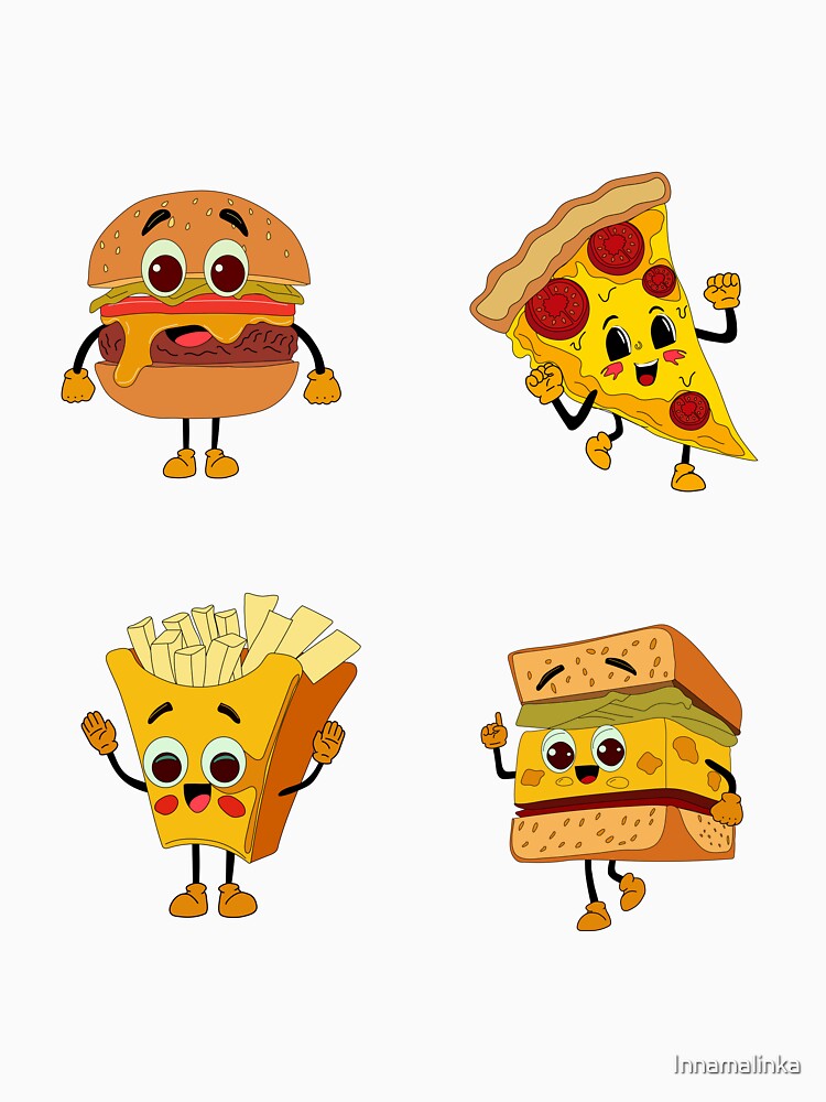 Retro fast food cartoon characters by Innamalinka