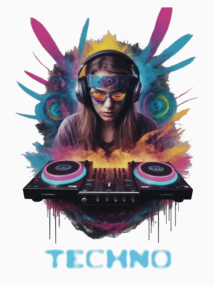 Techno DJ Design Woman Glitch Art by 140bpmmusic