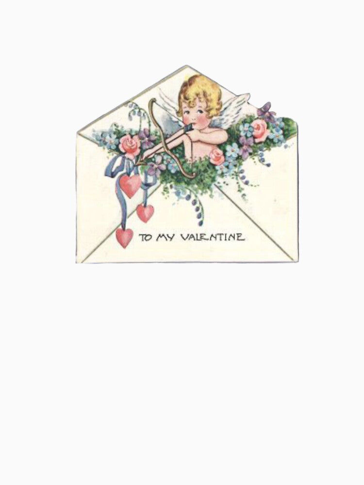 Coquette Vintage cherub in love letter by Pixiedrop