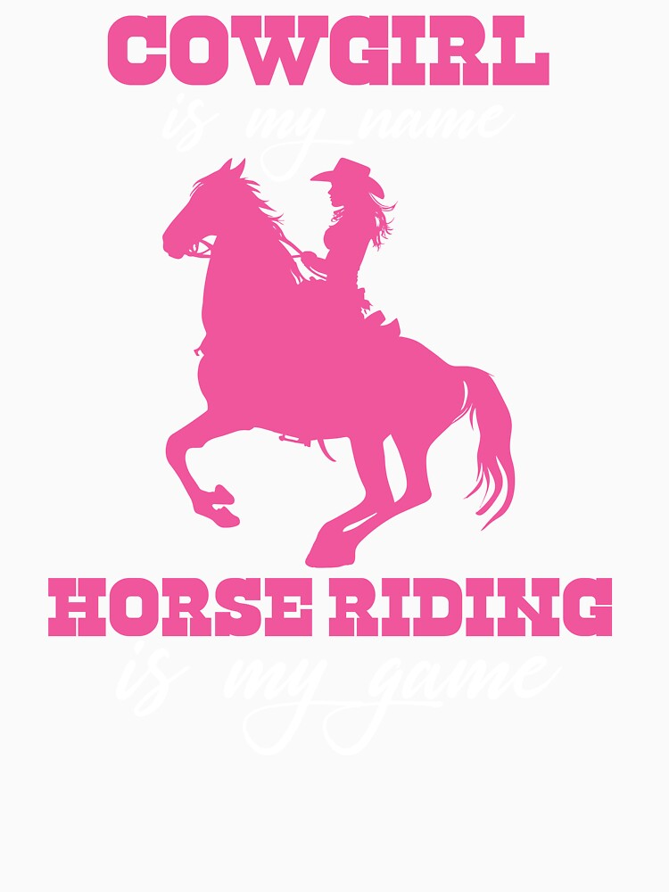 Funny Cowgirl Horse Raiding Quote, Women Pink Western Graphic by aymanehammi