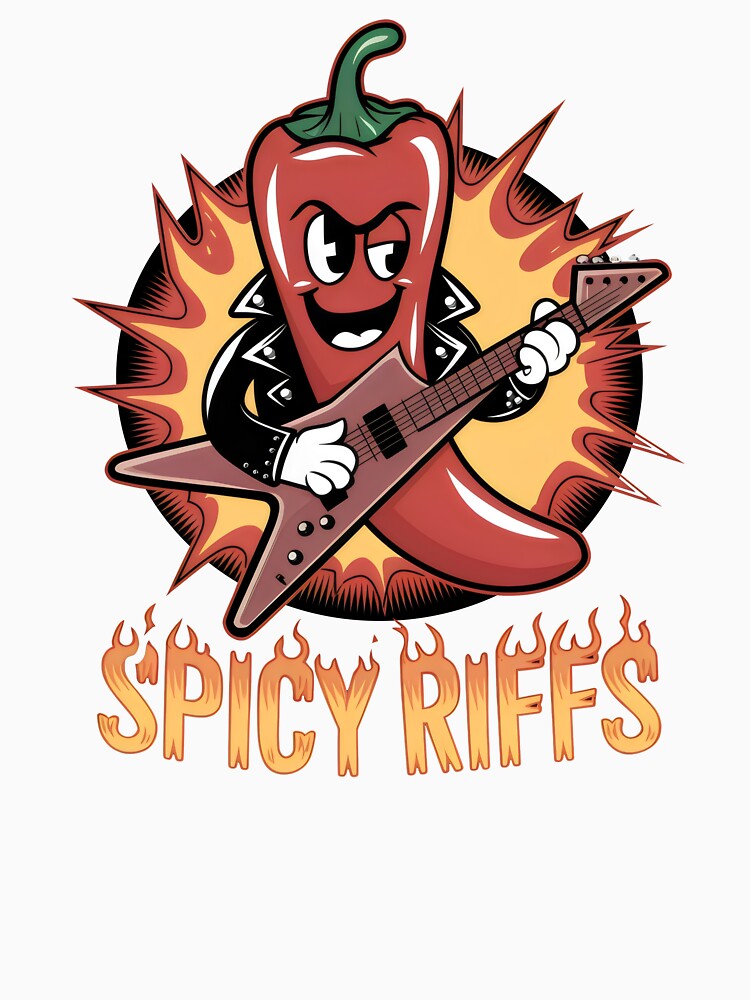 Spicy Riffs, Rockin' Chili Pepper, Funny Hot Rock Band by Prime-Studio
