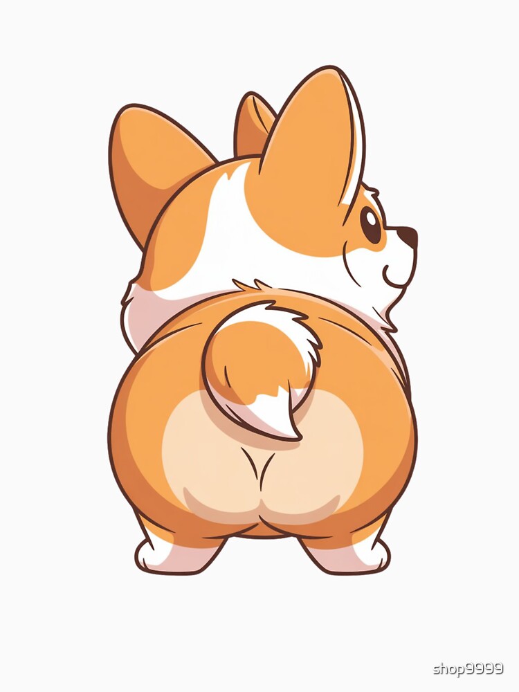 Cute Corgi Butt with Heart Shape | Kawaii Cartoon Dog Sticker by Shop9999