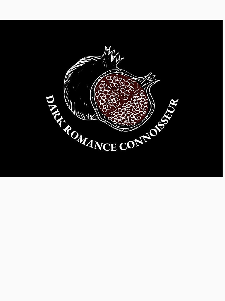 "dark romance connoisseur" kindle, pomegranate sticker by RomanceVibes