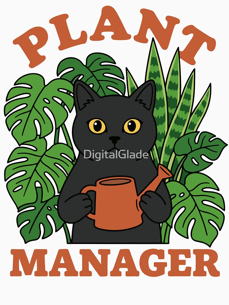 Plant Manager - Funny Black Cat by DigitalGlade