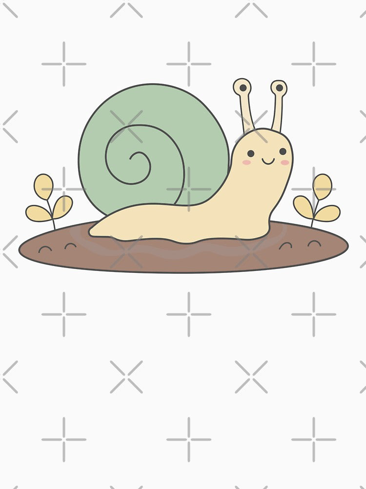 Happy Snail Garden Friend in Soft Sage Green by risingrocket