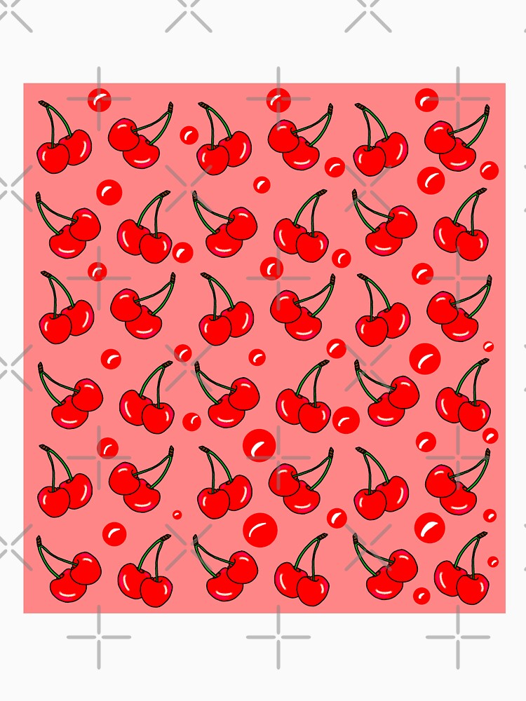 Abstract Tropical Fruits Pattern | Cute Red Cherry Seamless Pattern by Swati's Digital Den