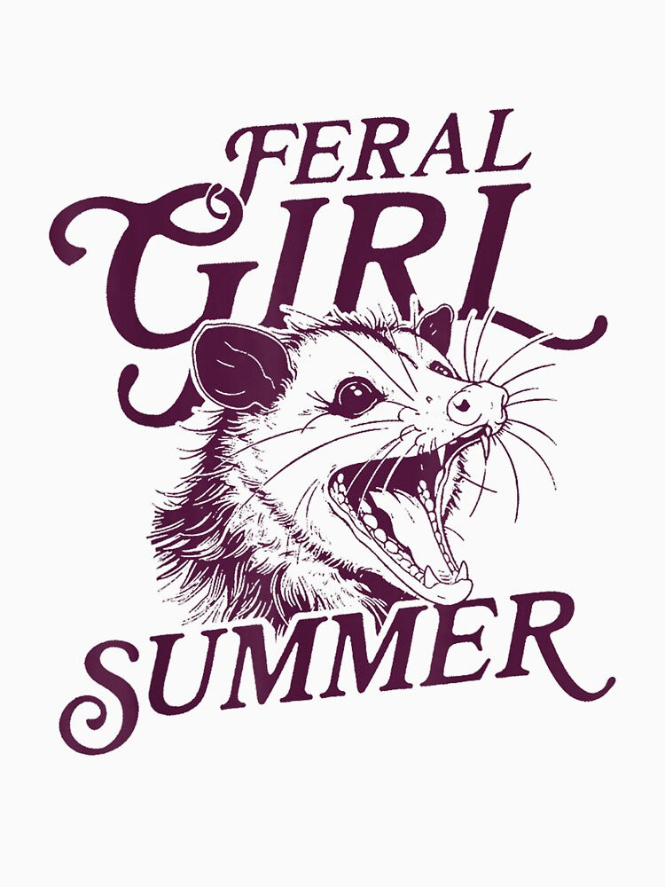 Feral Girl Summer Opossum Vintage Shirt For Women, Gift for Girlfriend by NotOnYourChance