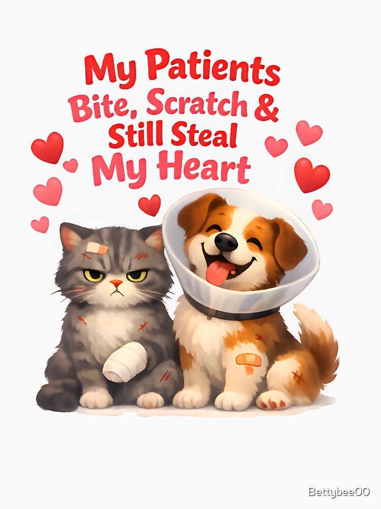 My Patients Bite, Scratch & Still Steal My Heart – Funny Veterinary Valentine Design by Bettybee00
