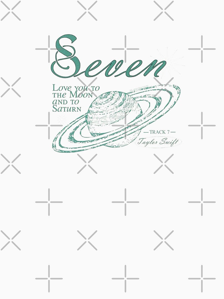 Seven Track 7 Vintage Saturn Lyric Poster Art by gringoods