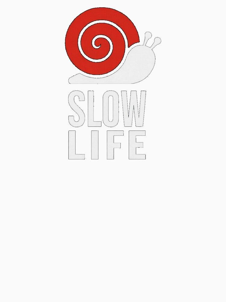 Slow Life Minimalist Snail Cute Calm Living Quote Design by NatArtSA