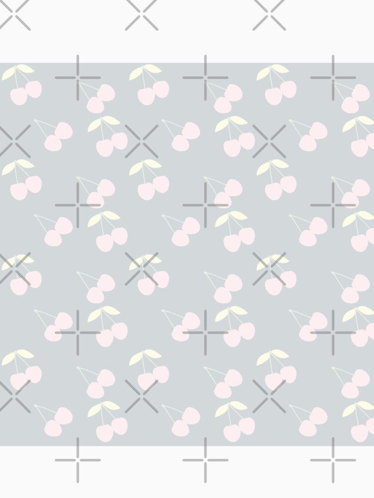 Retro Cherry Pattern _ Light Elegant Gray by Mimi Huang