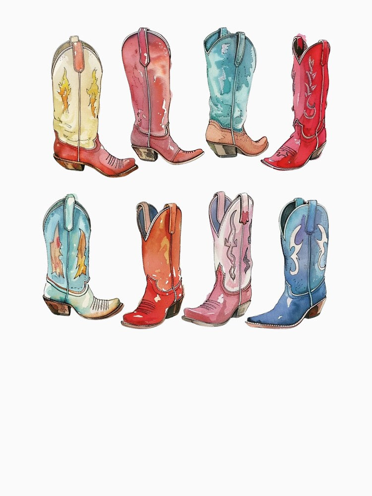 Western Girl Aesthetic Cowgirl Boots Illustration by infyberry