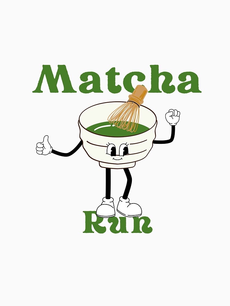 Cute Retro Matcha Run Cartoon Character by VibeoCanvasShop