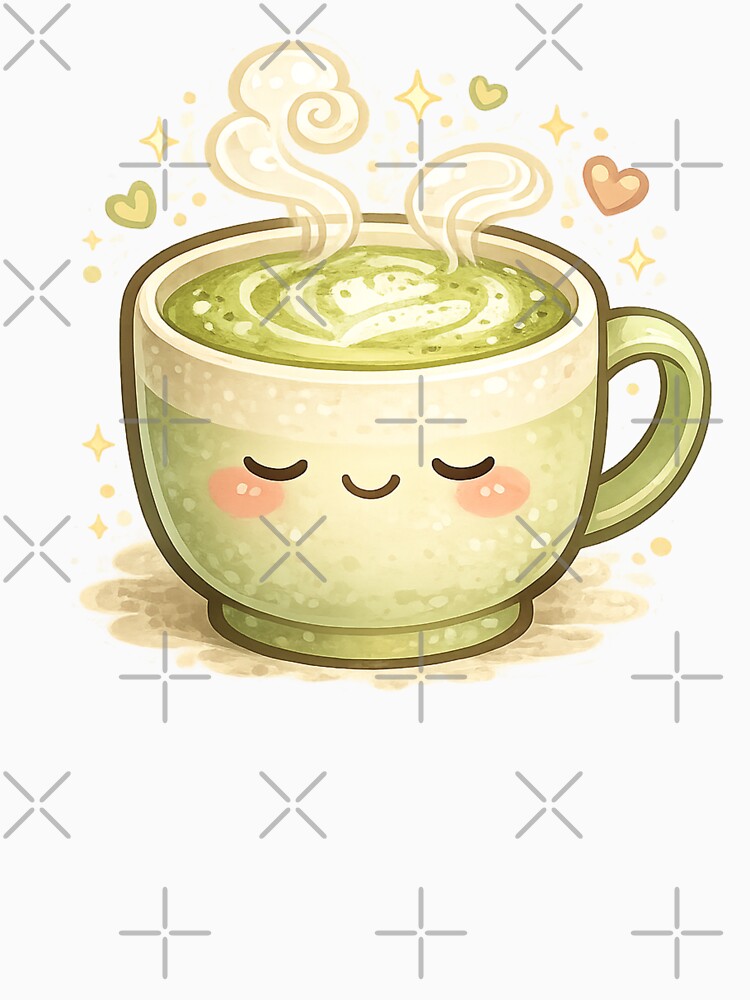 Cute Matcha Latte – Cozy Kawaii Drink Illustration by MeghannsMinimalMeals