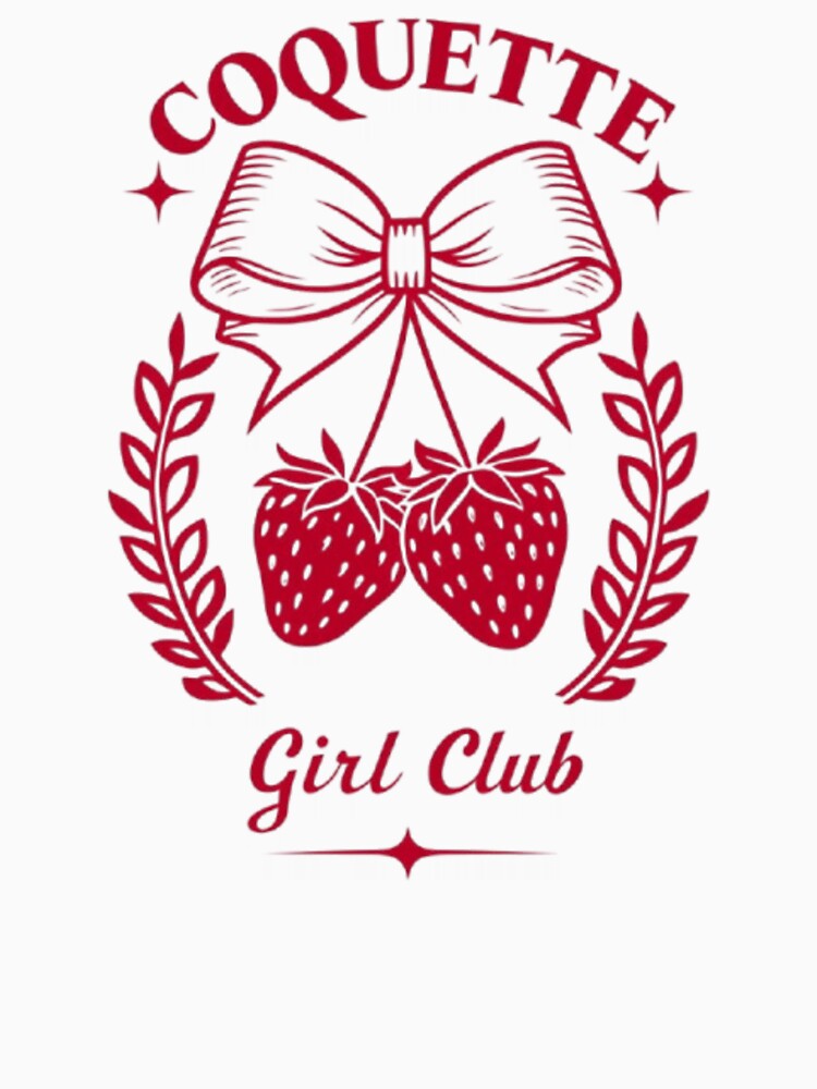 Coquette Girl Club - Strawberry Bow Cute Girly Aesthetic Kawaii by Syrupulse