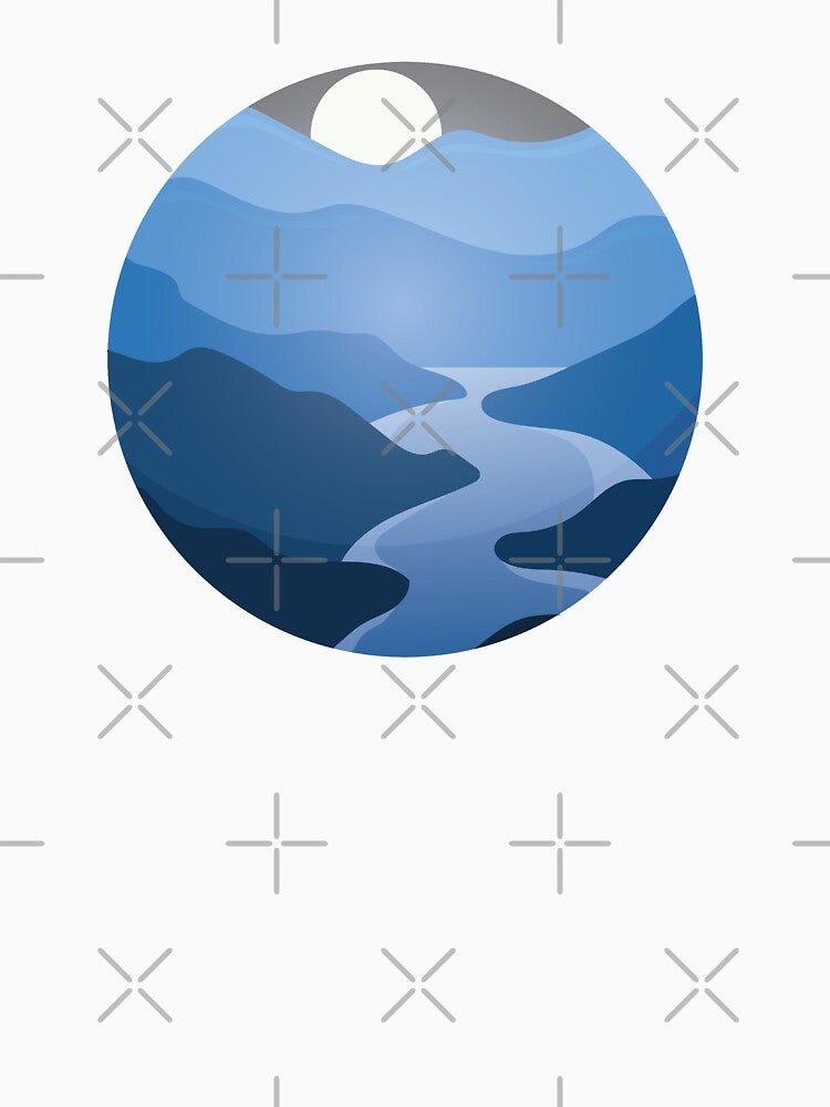 Mountains In Blue Gradient by OnlyPrint20