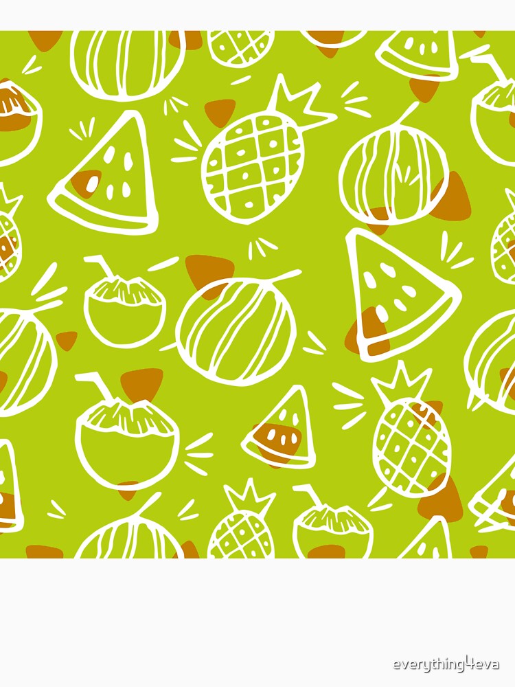 Lime Green Tropical Fruit Sketches Pattern by everything4eva