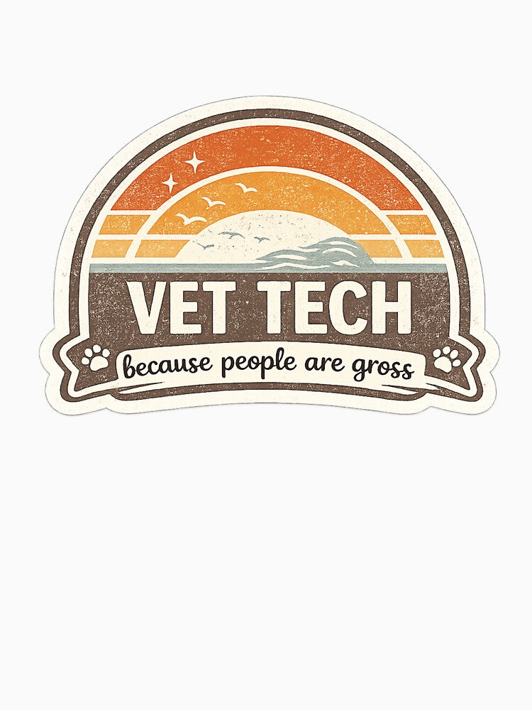 Vet Tech Because People Are Gross Retro Vintage by AMICO77