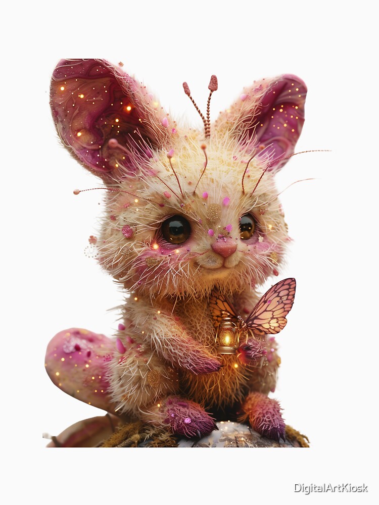 Whimsical Glowing Forest Spirit: Cute Fantasy Creature by DigitalArtKiosk