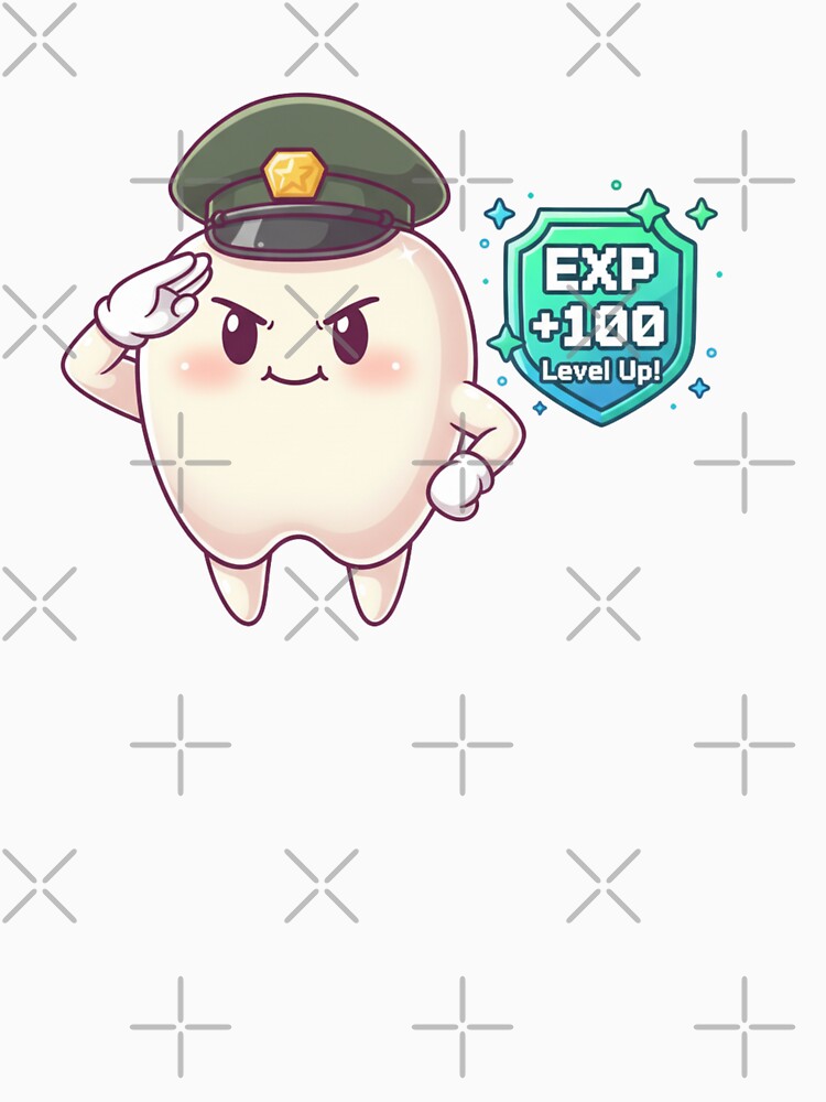Cute Tooth Soldier Level Up Game Style Dental Care Cadet Guard by bvdesignart
