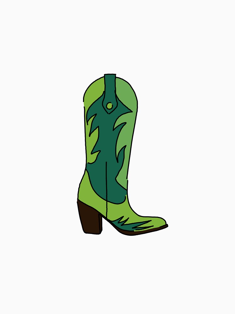 Green Cowgirl Boots Illustration – Western Fashion Cowboy Boot Art by Rosadraws