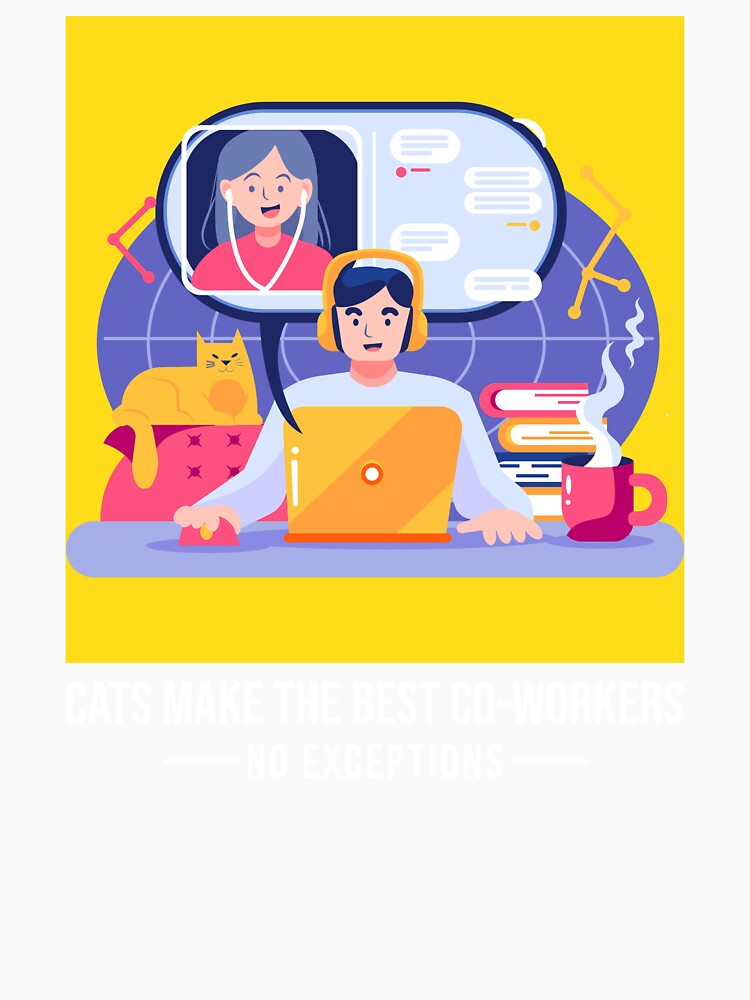 Cats Best Co-Workers Remote Work WFH Working Remotely by SvenJ94