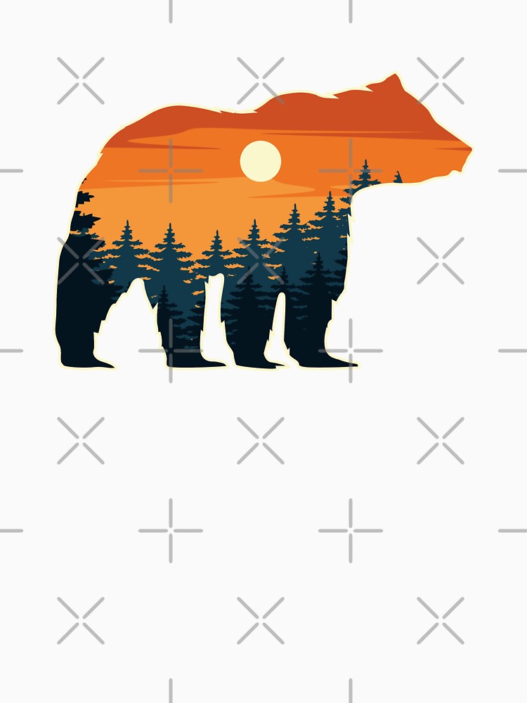 Bear Silhouette With Nature Background by OnlyPrint20