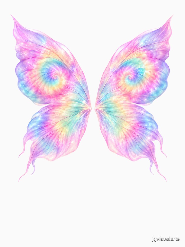 Pastel Rainbow Tie-Dye Butterfly Wings by jgvisualarts