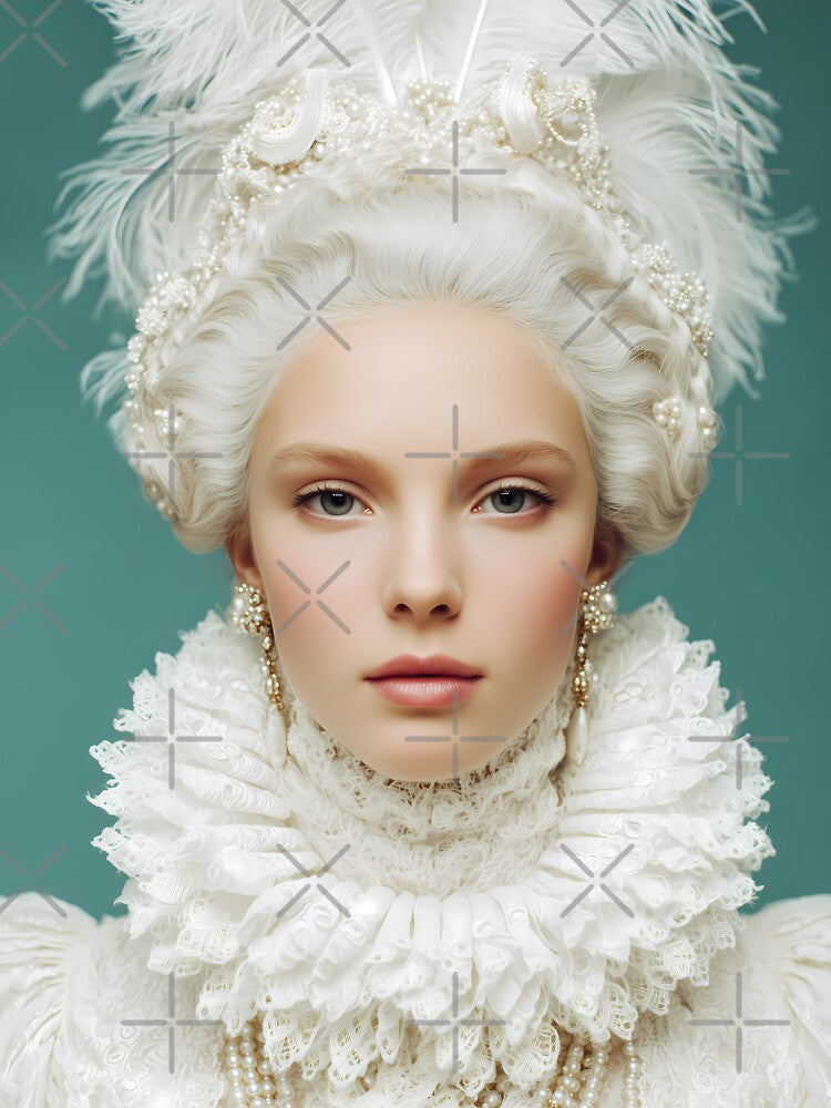 Copy of  Rococo Floral Portrait – Pastel Royal Fashion Art by Mindrender