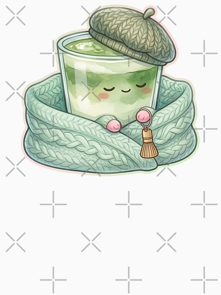 Sleepy Matcha Latte with Bamboo Whisk – Cozy Kawaii Drink by MerchYouSearch