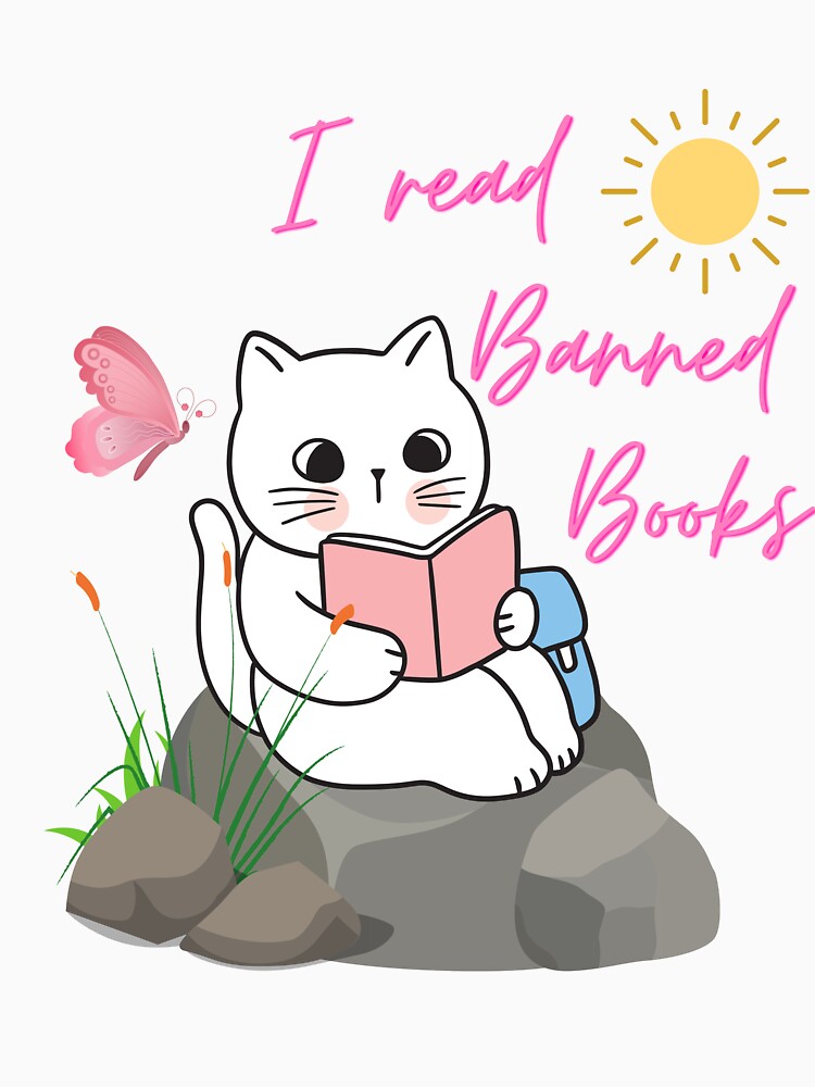 Cat I read banned books funny bookworms reading books by ColourTrials