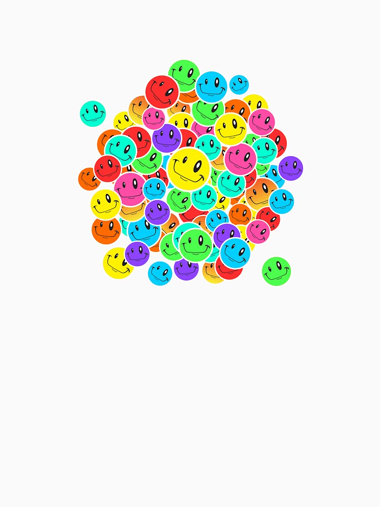 Colorful Smiley Face Pattern – Retro Happy Vibes Design by Vextura