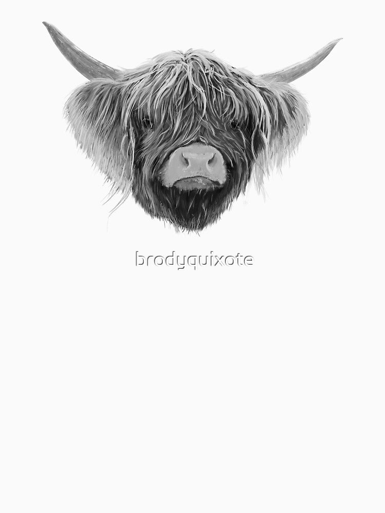 Wee Charlie Fluffy Ears Scottish Highland Cow by brodyquixote
