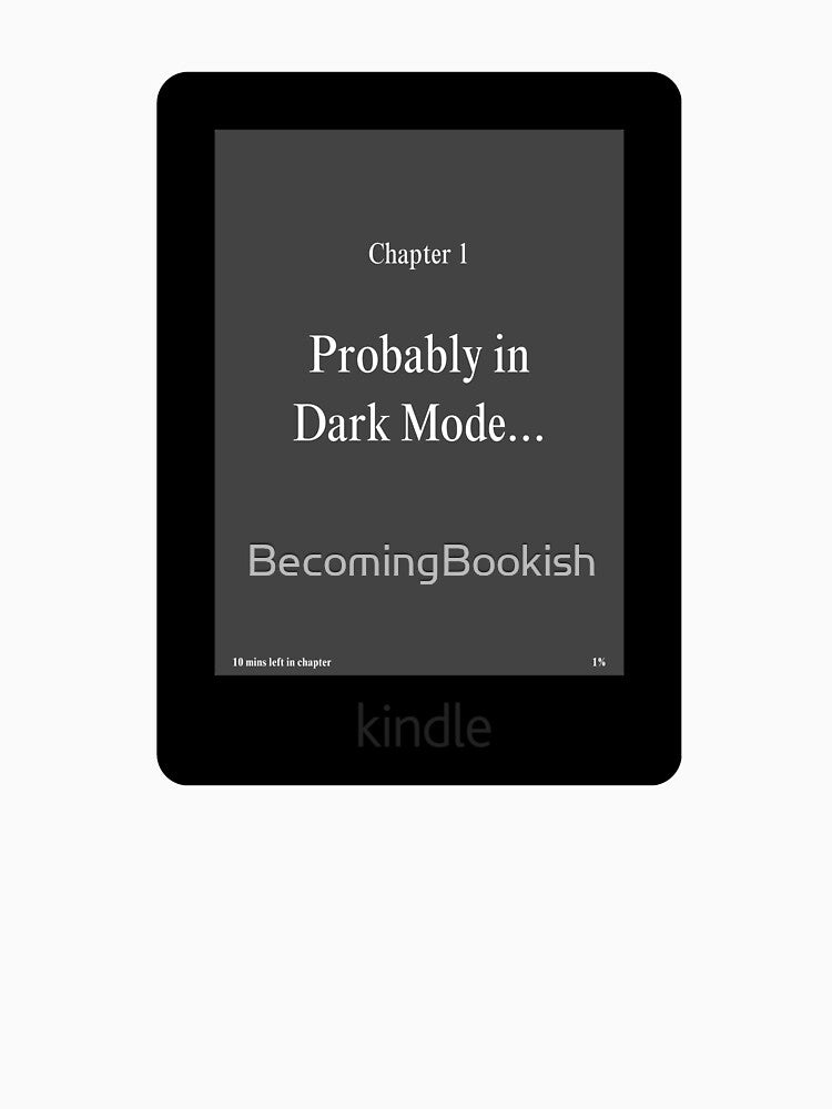 "Probably In Dark Mode" Kindle Ereader Sticker by BecomingBookish