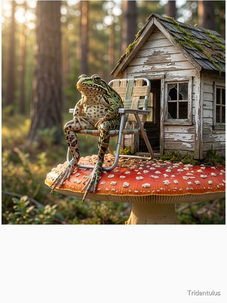 Frog Lives on Shack Atop Amanita Mushroom by Tridentulus