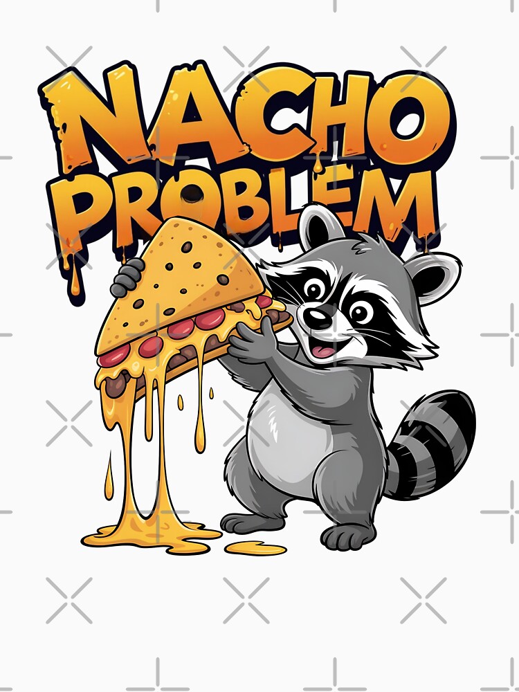 Nacho Average Mood, Funny Raccoon Snack Art by Bliss Find And Design