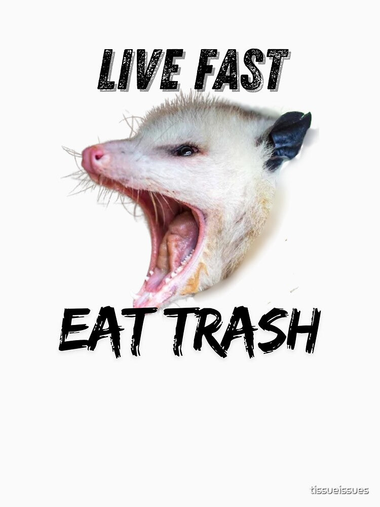Opossum Live Fast Eat Trash by tissueissues