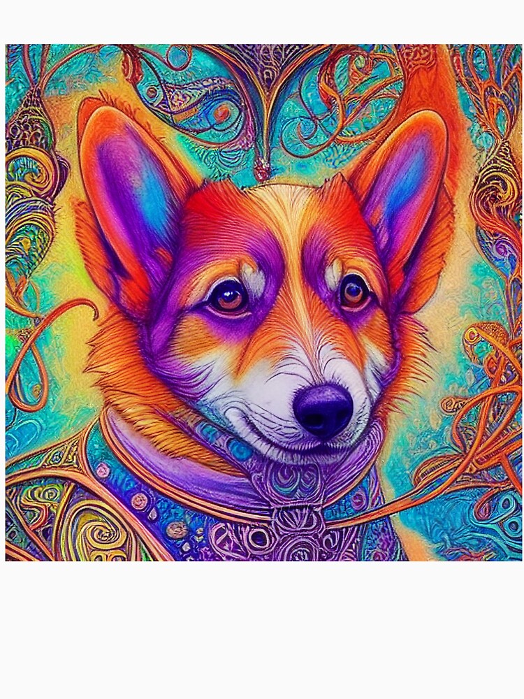 Tribal Corgi Dog Art 4 by DiatomDesigns