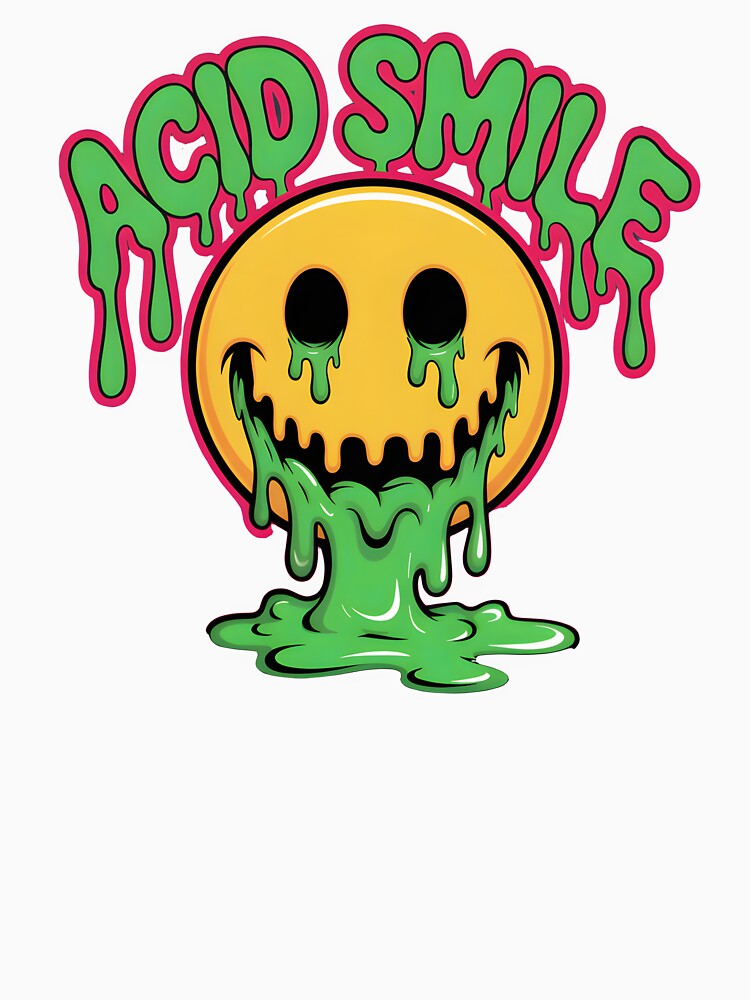 Meltdown Smile Trippy Acid Face Drip by martindesignden