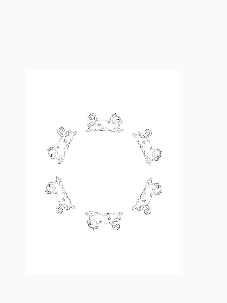 Leaping cats black on white print by jayssaturn